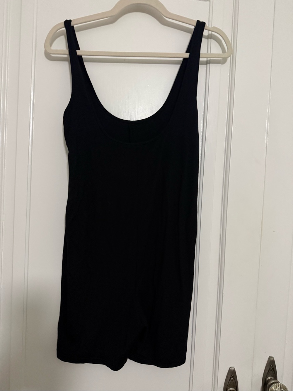 SHEIN Black Scoop Neck Tank Romper Bodysuit